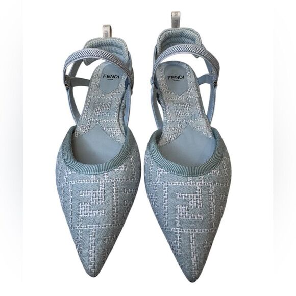 NWT Fendi Kitten Slingback Rafia Pointed Flats (7) - Picture 4 of 10